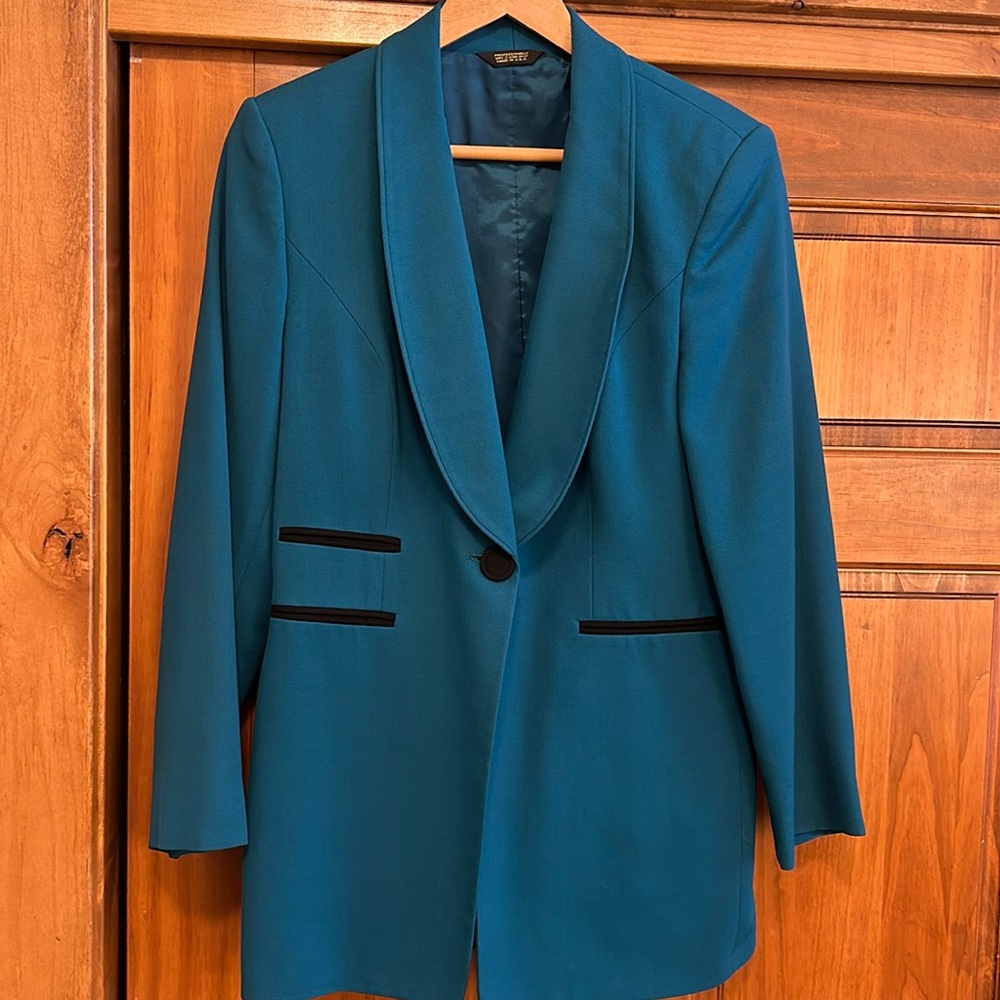 Vintage Teal Blazer size 8 for Mary Kay